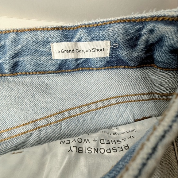 Frame Denim Light Blue Distressed Jean Shorts - Picture 4 of 10